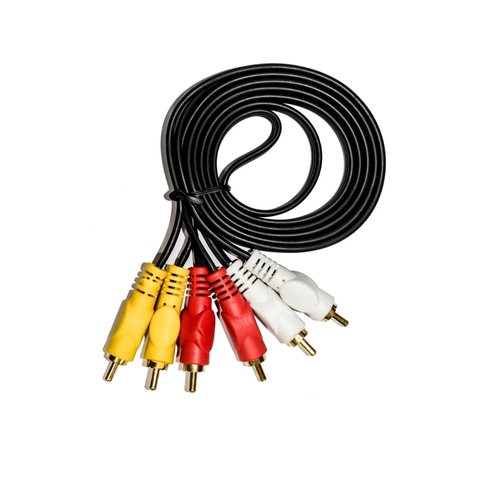 Generic 3RCA Male to 3RCA Male Audio Video Cable 1.5 Yards Compatible for TV, LCD, LED, DTH, DVD, VCR (Black) 3RCA Male to 3RCA Male Audio Video Cable 1.5 Yards Compatible for TV, LCD, LED, DTH, DVD, VCR (Black) - Image 2