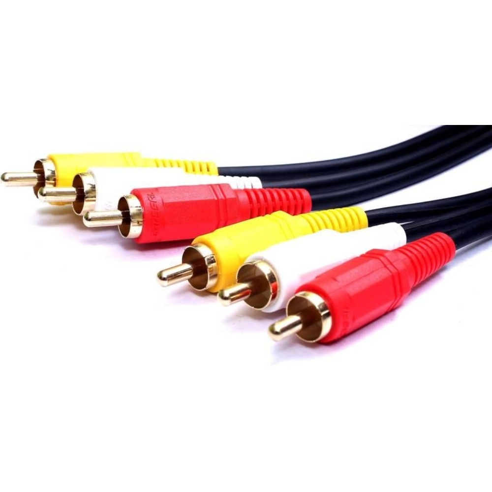 Generic 3RCA Male to 3RCA Male Audio Video Cable 1.5 Yards Compatible for TV, LCD, LED, DTH, DVD, VCR (Black) 3RCA Male to 3RCA Male Audio Video Cable 1.5 Yards Compatible for TV, LCD, LED, DTH, DVD, VCR (Black) - Image 3