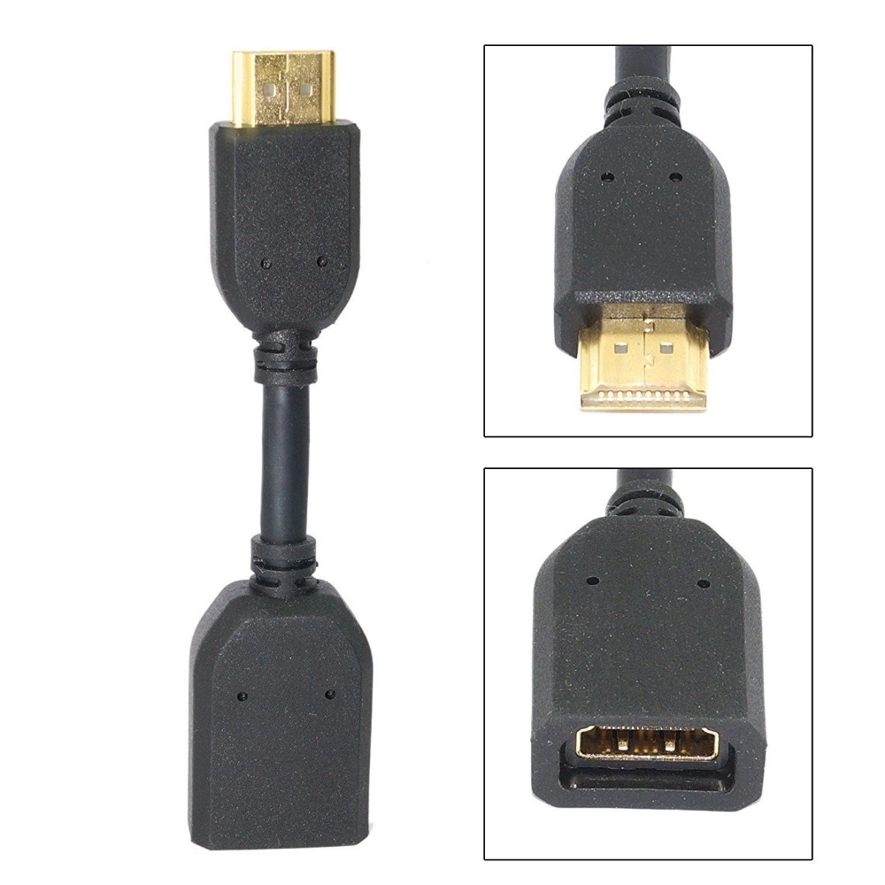Generic Male to Female HDMI Cables 0.1 (Black) Male to Female HDMI Cables 0.1 (Black) - Image 3