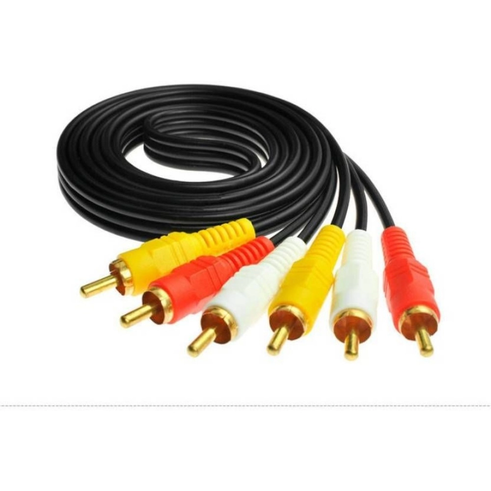 Generic 3RCA Male to 3RCA Male Audio Video Cable 1.5 Yards Compatible for TV, LCD, LED, DTH, DVD, VCR (Black) 3RCA Male to 3RCA Male Audio Video Cable 1.5 Yards Compatible for TV, LCD, LED, DTH, DVD, VCR (Black)