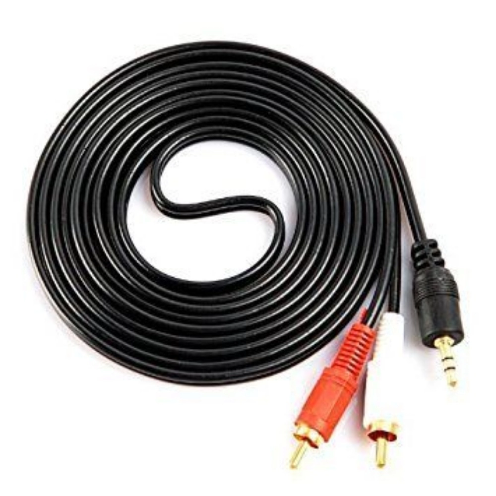 Generic 3.5mm Stereo Audio Male to 2RCA Male EP to 2RCA 1.5 Yards Connects Mobile and Home Theatre (Black) 3.5mm Stereo Audio Male to 2RCA Male EP to 2RCA 1.5 Yards Connects Mobile and Home Theatre (Black)