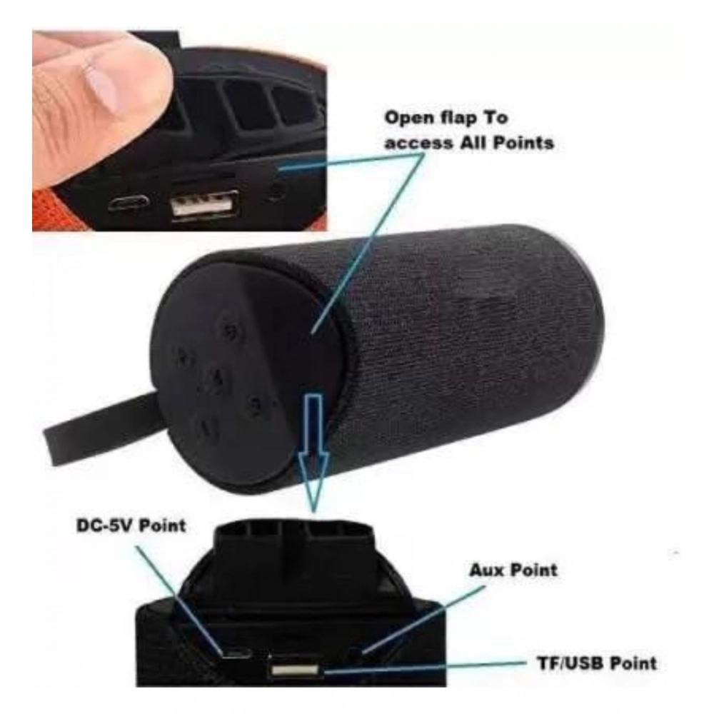 Generic Plastic Rubber Wireless TG113 Bluetooth Speaker (Foji) - Image 3