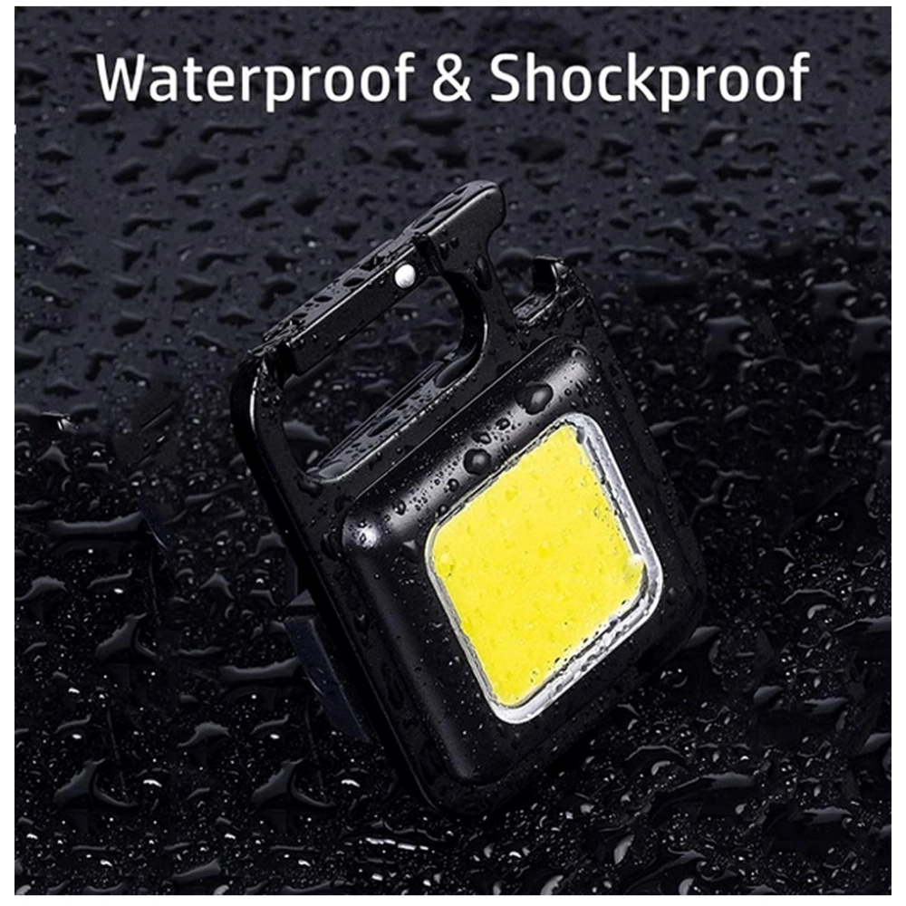 Generic Metal COB Keychain Light,Rechargeable Led Small Flashlight 500 Lumens Brigh Pack of 1 (Black) - Image 3