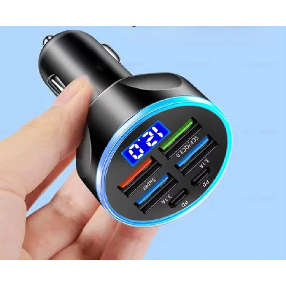 Generic Pack of 2 6 In 1 Car Charger (Black) - Image 3