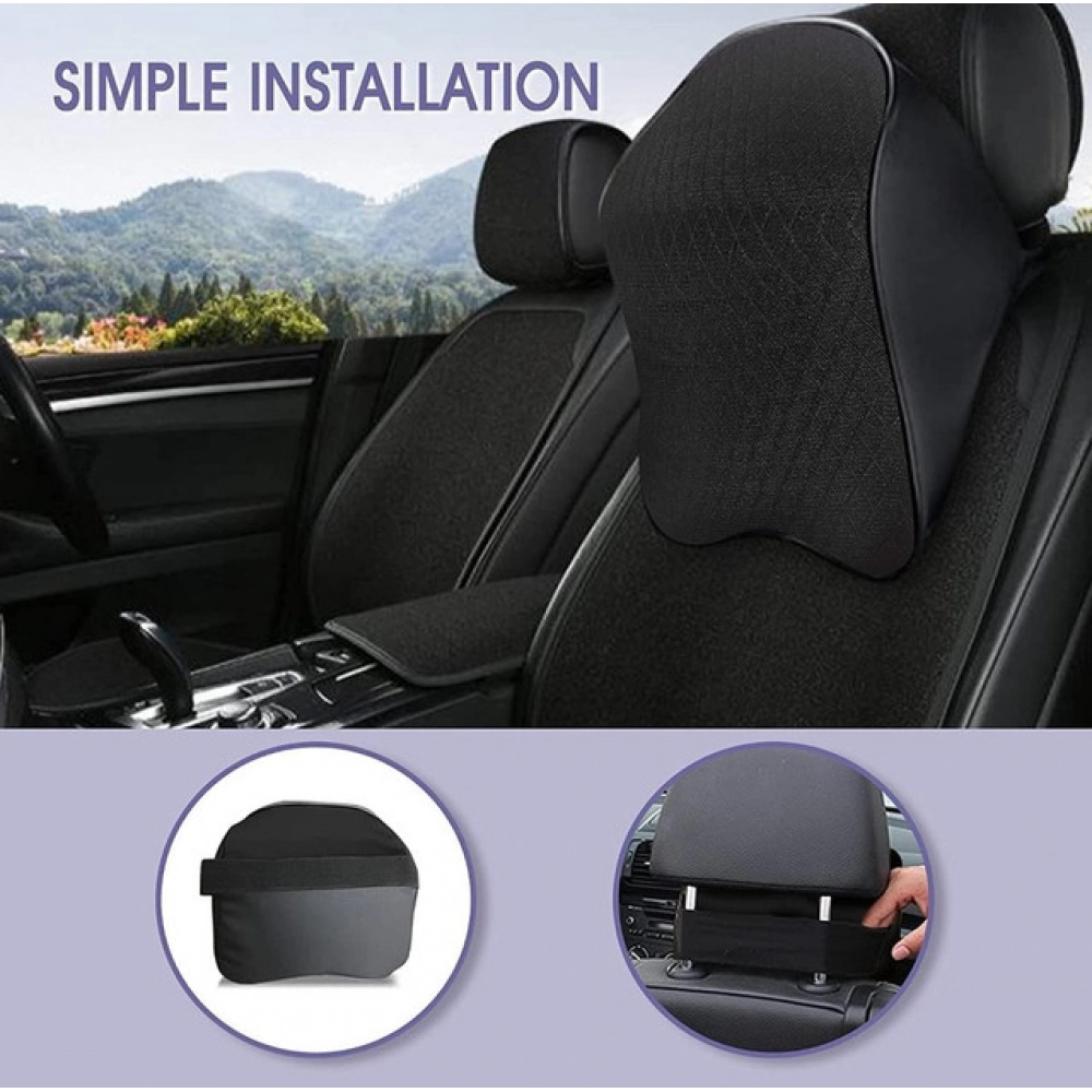 Generic Memory Foam Car Headrest Pillow (Black) - Image 3