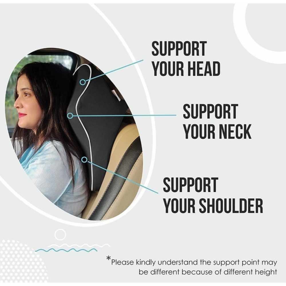 Generic Memory Foam Car Headrest Pillow (Black) - Image 4