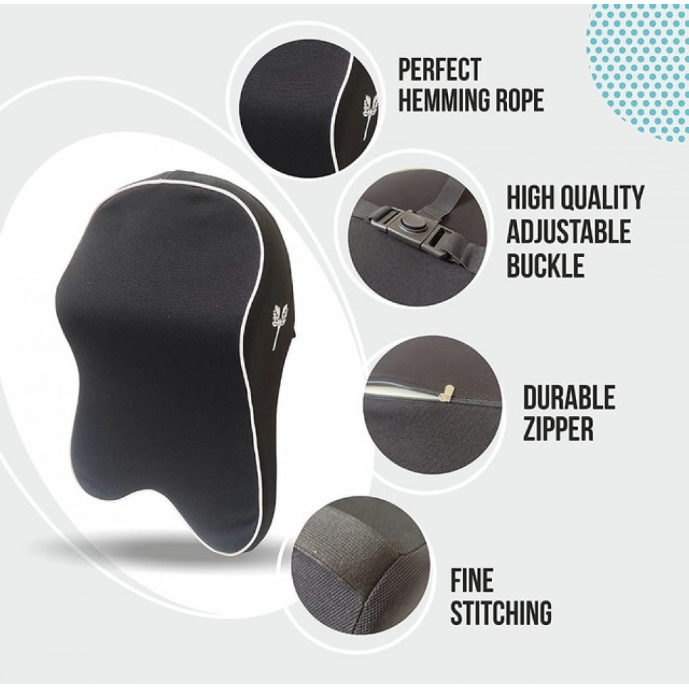 Generic Memory Foam Car Headrest Pillow (Black) - Image 5